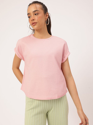 Dressberry Casual Solid Women Orange Top