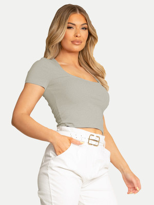 radprix Casual Solid Women Grey Top