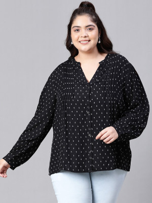 OXOLLOXO Casual Printed Women Black Top