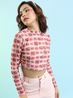 Tokyo Talkies Casual Checkered Women Pink Top