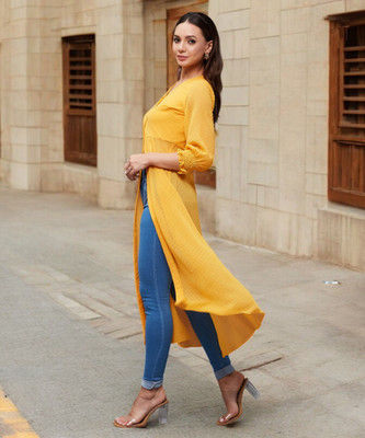 Miss Chase Casual Printed Women Yellow Top