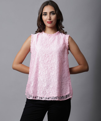 MARC LOUIS Casual Solid Women Pink Top