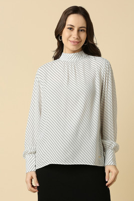 Allen Solly Formal Striped Women White Top