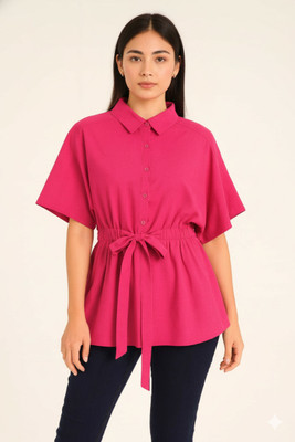 progreto Casual Floral Print Women Pink Top