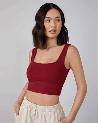Smileai Fashion Casual Solid Women Maroon Top