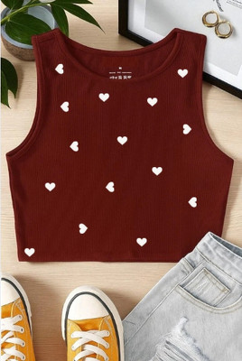 HRG Casual Printed Women Maroon Top