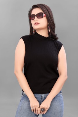 laxmi creation Casual Solid Women Black Top