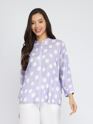 Pink Fort Casual Printed Women Purple Top
