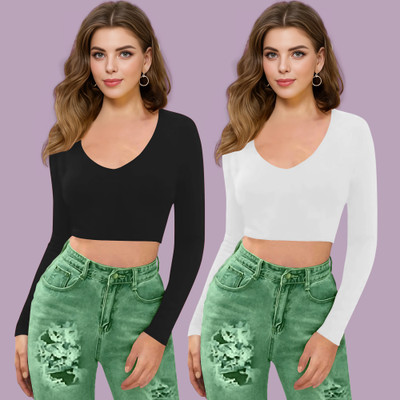 Kashonaa Casual Solid Women White Top