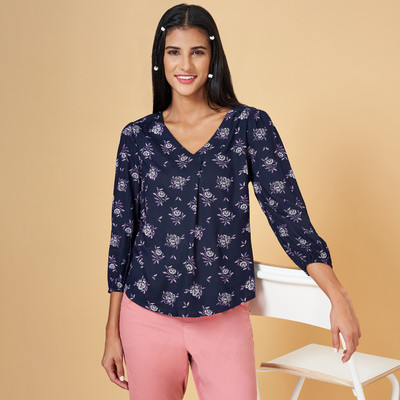 Honey By Pantaloons Casual Printed Women Dark Blue, Pink, White Top