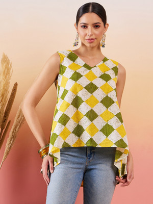 InWeave Casual Printed Women Yellow Top