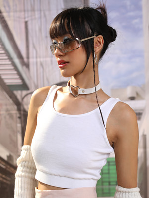 Tokyo Talkies Casual Solid Women White Top