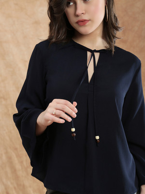 Globus Formal Solid Women Blue Top