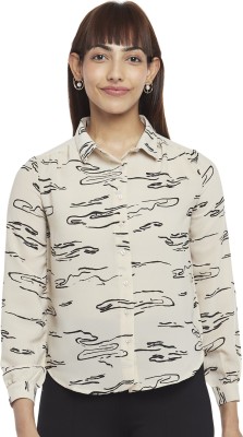 Annabelle by Pantaloons Women Printed Casual Beige Shirt