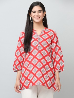 SAVI Casual Printed Women Red, Light Green, White Top