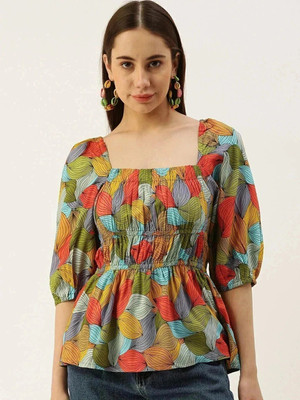 VYMO Casual Printed Women Multicolor Top