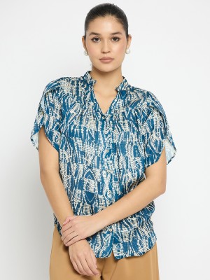 NOVIO Casual Printed Women Blue Top