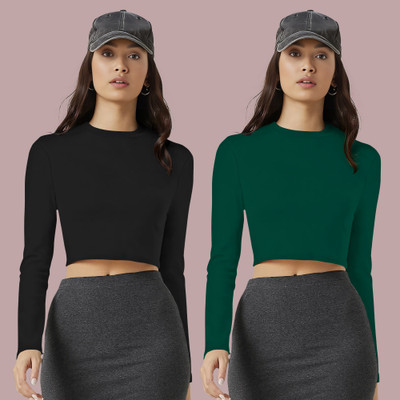 Dream Beauty Fashion Casual Solid Women Dark Green Top