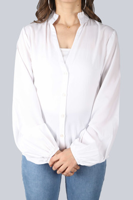 Raffaella Party Solid Women White Top