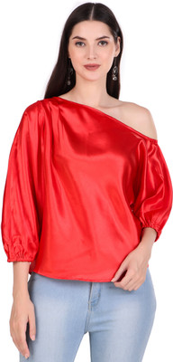 BoheeWohee Casual Self Design Women Red Top