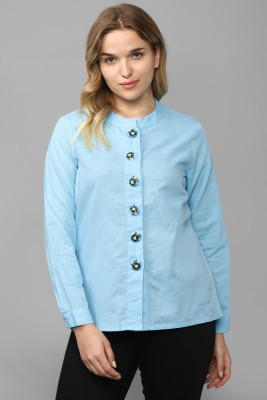 Allen Solly Casual Solid Women Light Blue Top