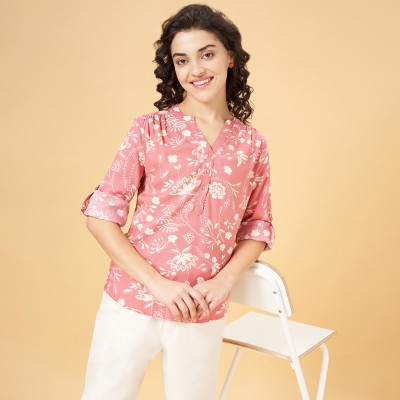 Honey By Pantaloons Casual Printed Women Pink, White Top