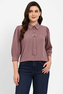 Jileba International Party Solid Women Purple Top