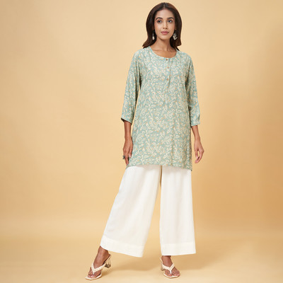 Rangmanch by Pantaloons Casual Printed Women Light Blue, White, Beige Top
