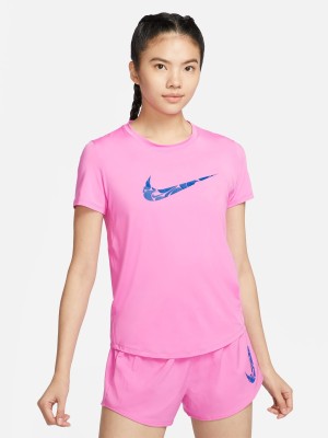 NIKE Casual Solid Women Pink Top