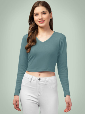 Kashonaa Casual Solid Women Light Green Top