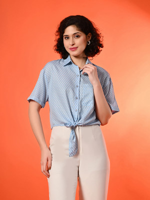 ADRIANA Party Printed Women Blue Top