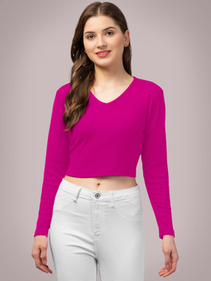 Maheshvi Casual Solid Women Pink Top