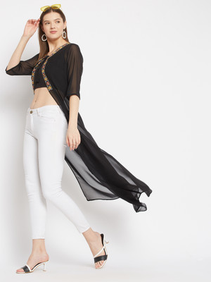 Imfashini Casual Solid Women Black Top