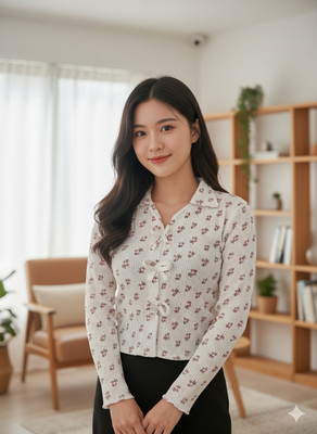 QUINTESSENTIALS Casual Floral Print Women Red Top