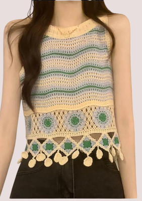 Laxmi Empire Casual Self Design Women Green Top