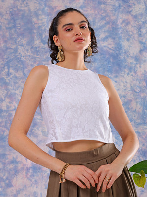 Freehand by The Indian Garage Co. Casual Solid Women White Top