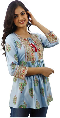 mahadevara creation Casual Printed Women Multicolor Top