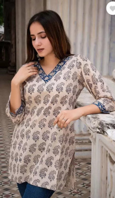 KRIVO Casual Printed Women Brown Top