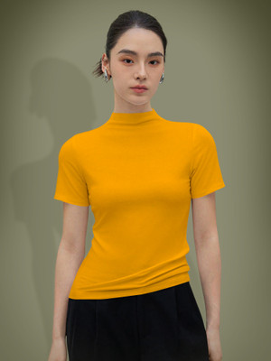 Maheshvi Casual Solid Women Yellow Top