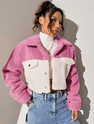FINWIN Casual Color Block Women White, Pink Top