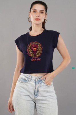 DREAMERSCREED Casual Printed Women Dark Blue Top