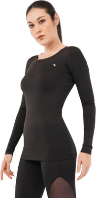 INDIAN HAWK Casual Solid Women Black Top