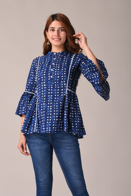 Kannahi Casual Printed Women Blue Top
