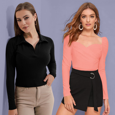 Dream Beauty Fashion Casual Solid Women Pink Top