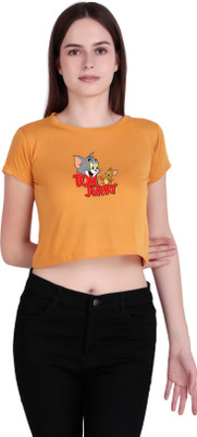 VEKTEK Casual Printed Women Yellow Top