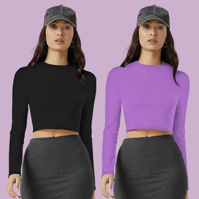 Maheshvi Casual Solid Women Purple Top