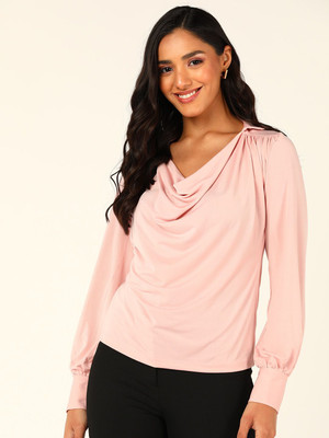 Mast & Harbour Formal Solid Women Pink Top