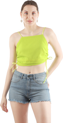 KIYOO Casual Solid Women Light Green Top