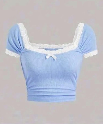 RKK COLLECTIONS Casual Lace Women Pink Top