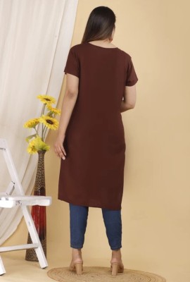 Akshay Fashions Casual Solid Women Brown Top